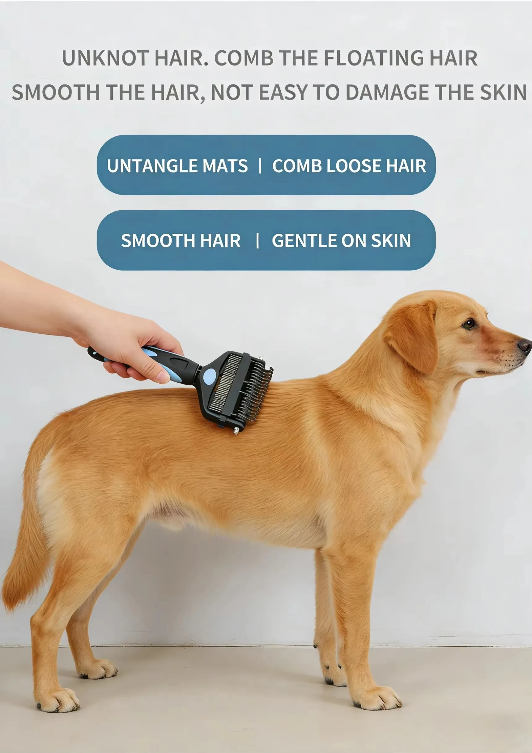Raymax 3 In 1 Pet Deshedding Brush Dog Hair Remover Pet Fur Knot Cutter Puppy Cat Comb Brushes Dogs Grooming Shedding Supplies