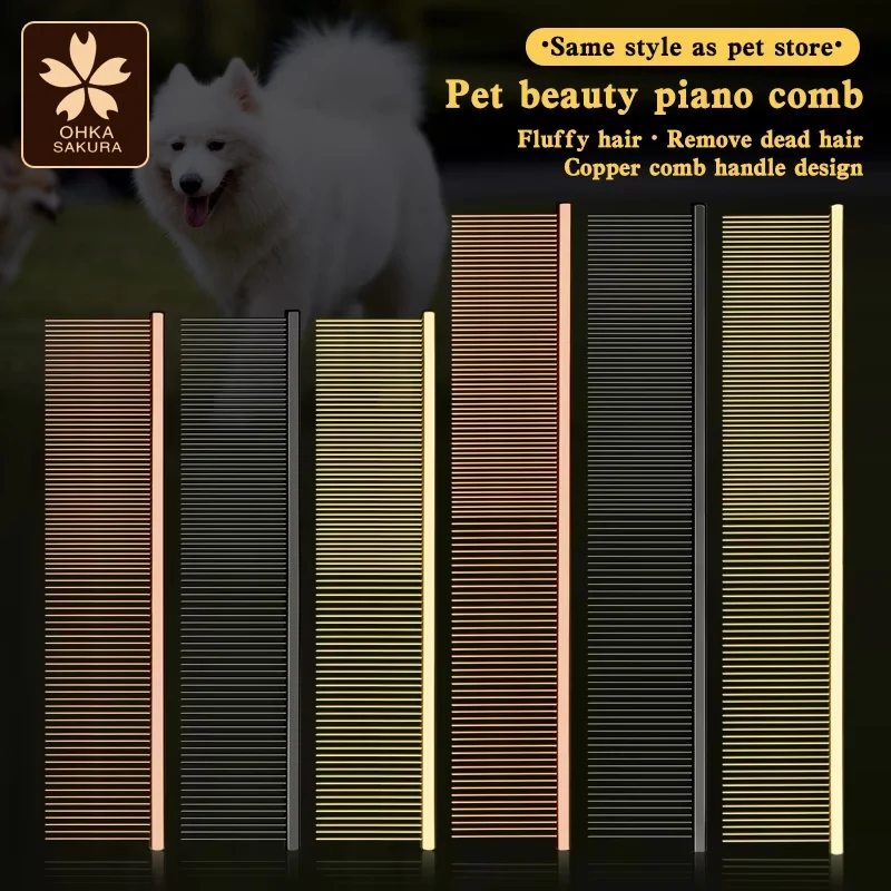 Tierhaar-Kamm mit Klauenform zum Entwirren von Knoten, für langhaarige Katzen, zum Entfernen loser Haare, mit dichten und seltenen Zähnen, Hundekamm