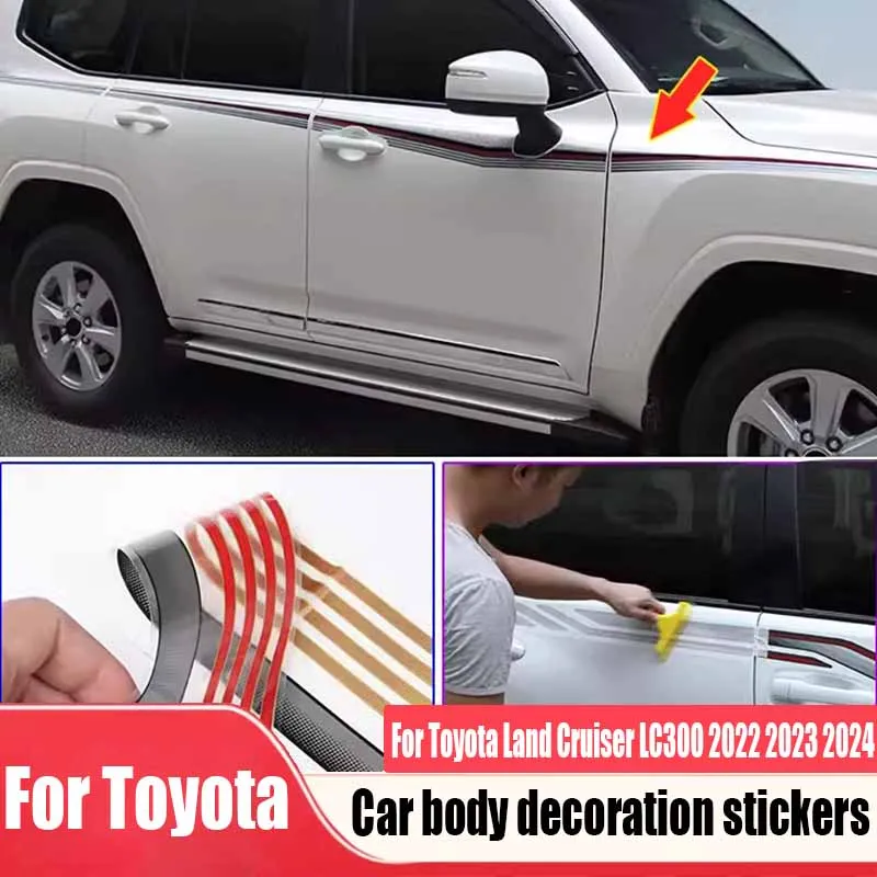 

Car body decoration stickers car exterior decoration accessories For Toyota Land Cruiser LC300 2022 2023 2024