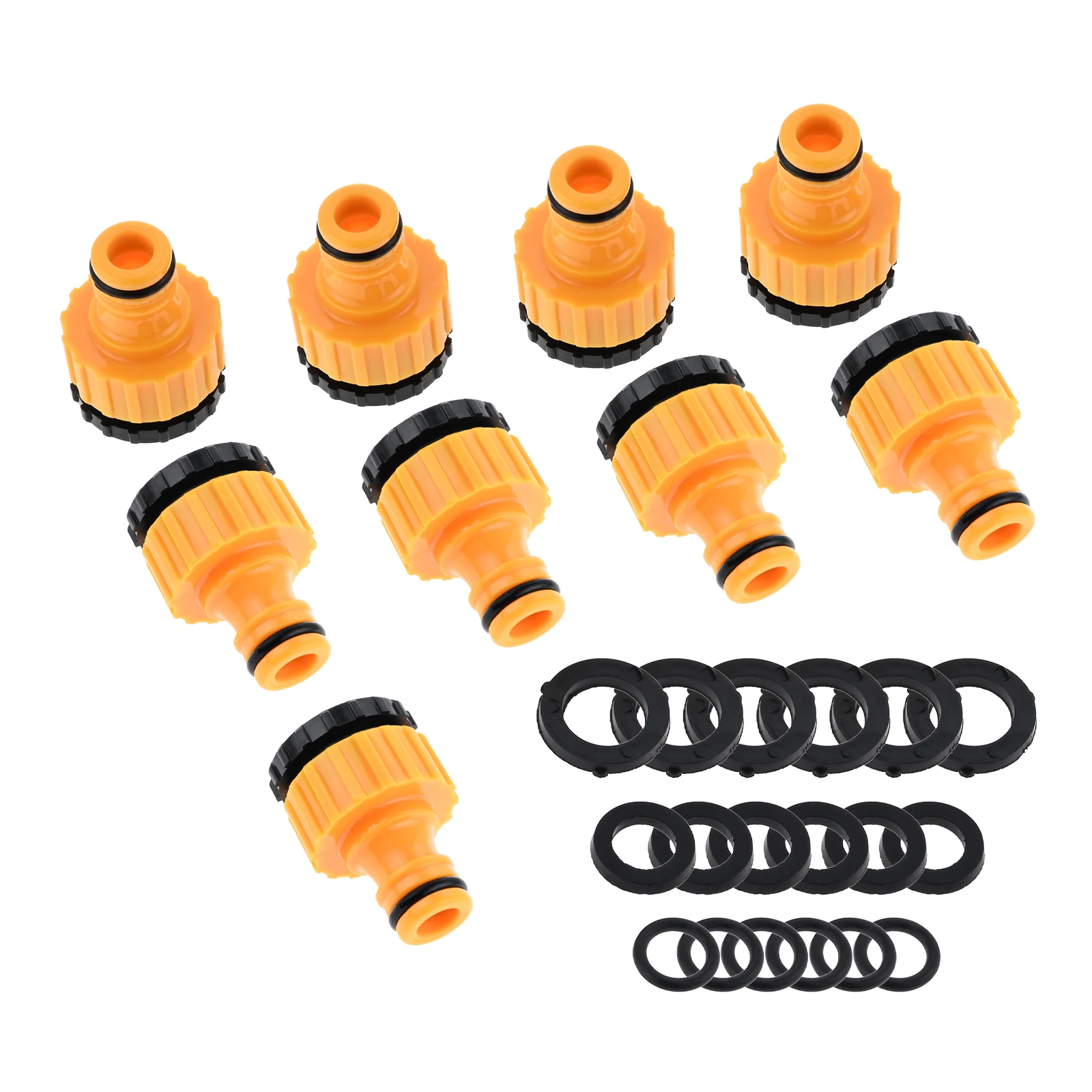 9 buah konektor keran koneksi selang taman, 1/2 inci 3/4 inci 2-in-1 konektor keran adaptor keran taman dengan benang