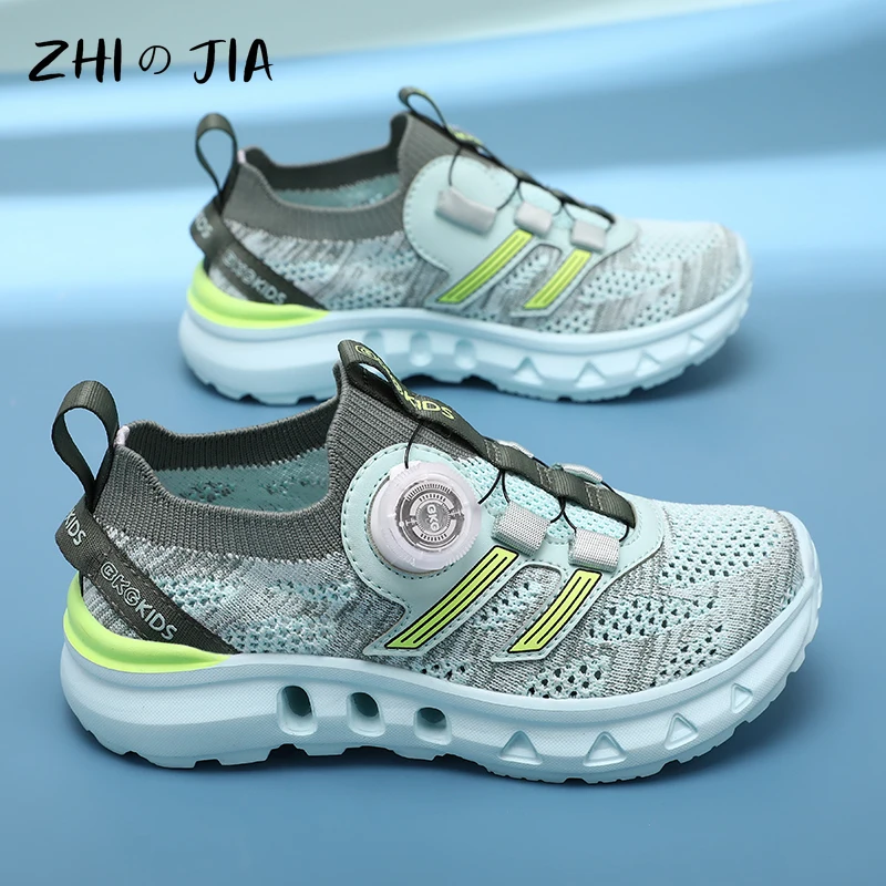 

Children's Spring/Summer Rotating Buckle Sneakers Mesh Breathable Lightweight Running Shoes Outdoor Water wading Hiking Shoes