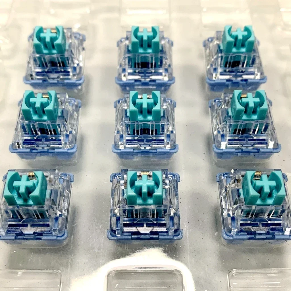 Teclado mecánico lineal azul marino para Juegos de oficina, interruptor personalizado de 3 pines, 38g, lubricación de fábrica de doble resorte suave, intercambio en caliente