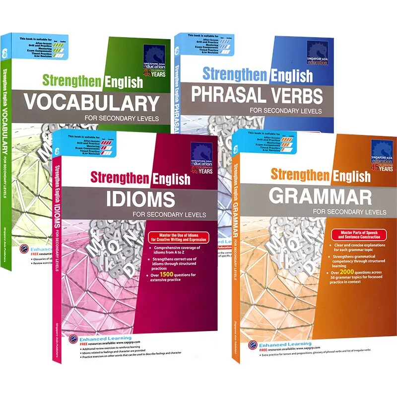 SAP Fortalece la Gramática Inglesa para Niveles Secundarios, Libro de Ejercicios de Gramática Inglesa de Singapur, Original en Inglés Importado