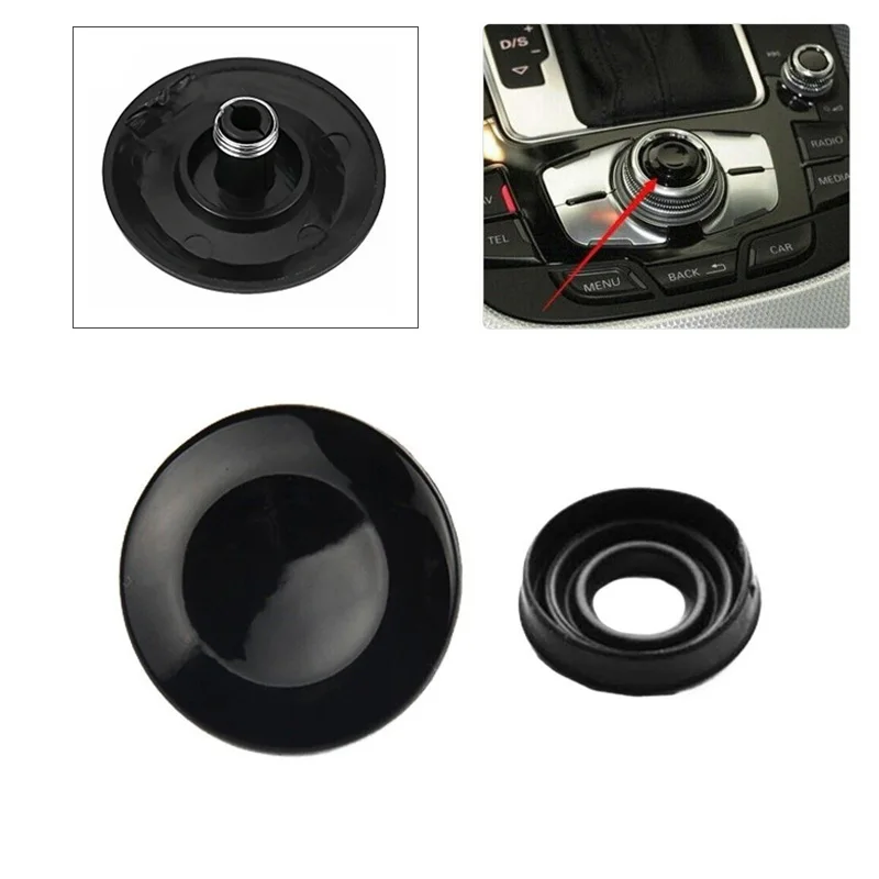 2Pcs/Kit Car Multi Media Switch Button Cover 8K0998068 8K0998068A For Audi A4 Q7 S4 A5 Q5 A6 S6 Auto Center Console Knob Cover