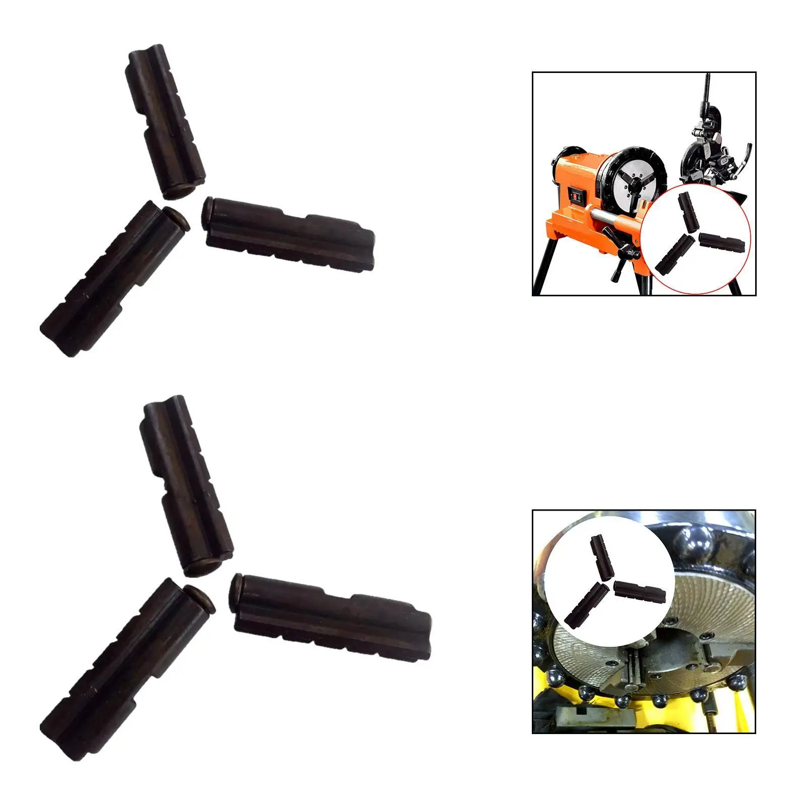 3 Pieces Thread Machine Claw Tips Electrical Wire Male Machine Accessories Multipurpose Professional Black Steel