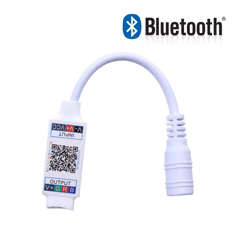 

Mini LED Bluetooth RGB Strip Controller Wireless Smartphone Control 5-24V 144W 6A with Smart App Timer & Music Modes for Lightin