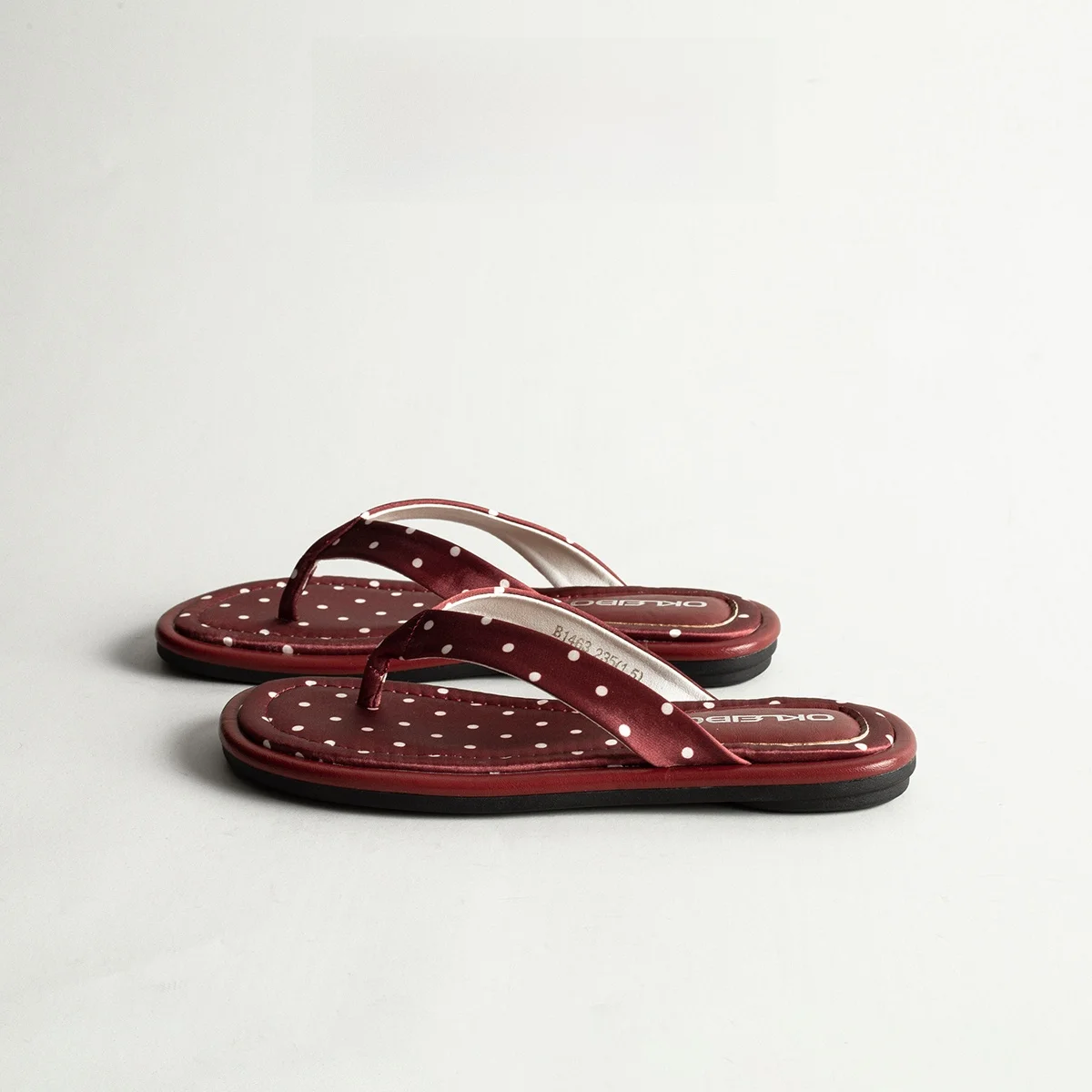 

Fashionable Polka Dot Flat Bottom Thong Sandals Women's Outdoor Casual Fairy Style Beach Casual Slip-On Sandals