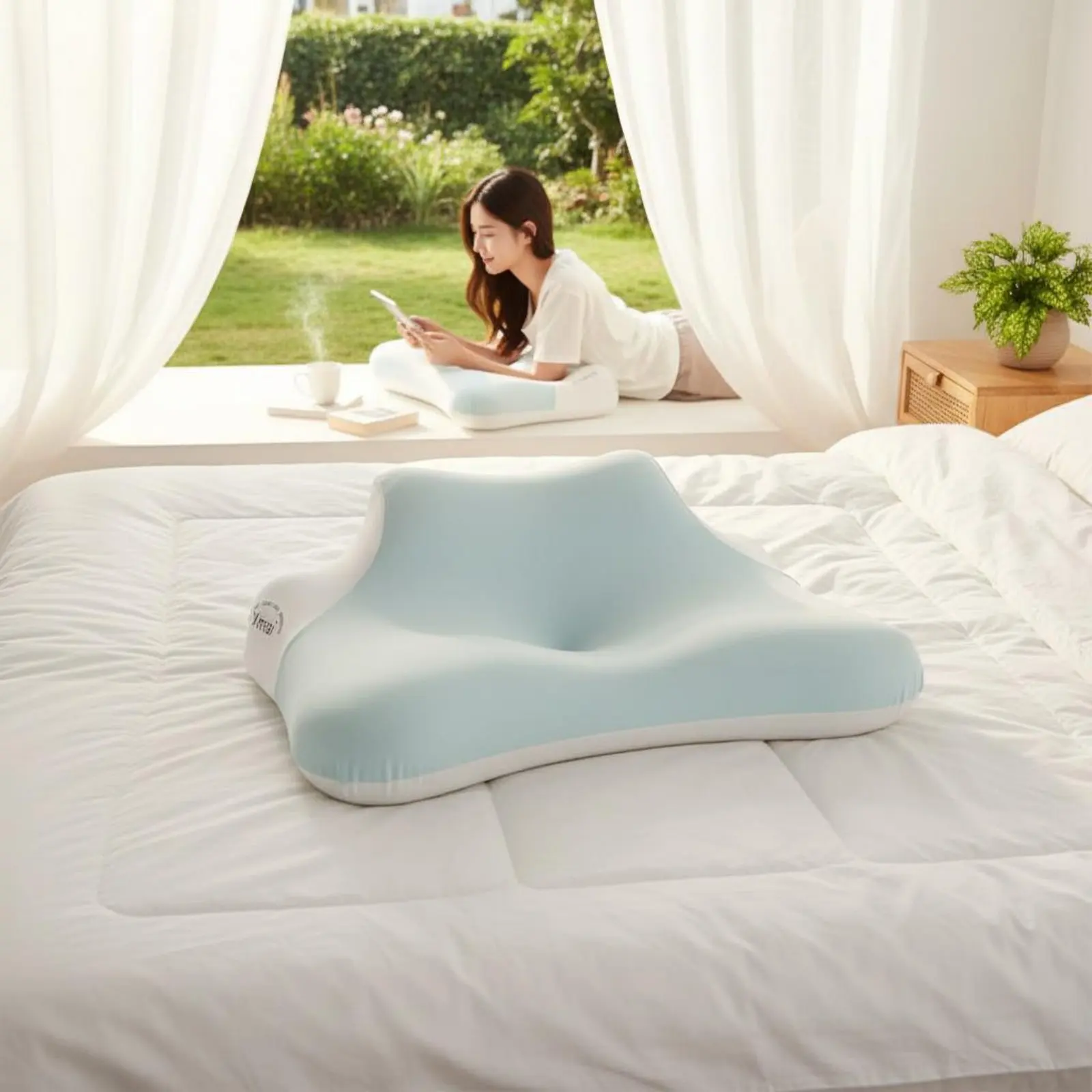 Memory Foam Prone Pillow Ergonomic Design Stomach Sleep Cushion Memory Foam Neck Pillow Odorless Bedding for Reading