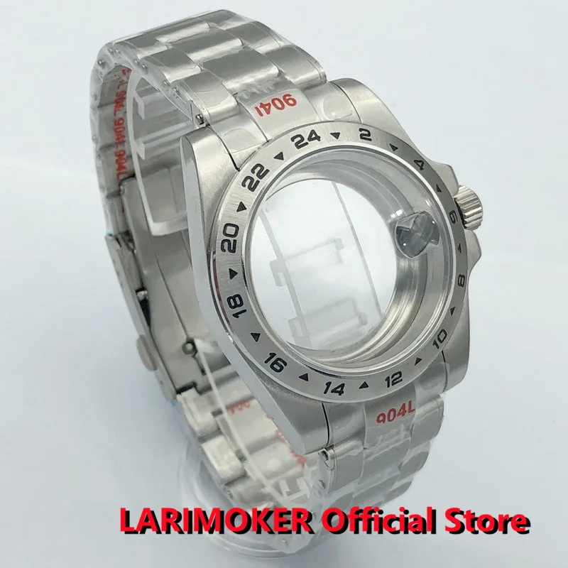 LARIMOKER 40mm Watch Case Sapphire Glass Date Bracelet Fit PT5000 NH34 NH35 ETA 2824 PT MIYOTA8215  Mingzhu2813 DG3804 Movement