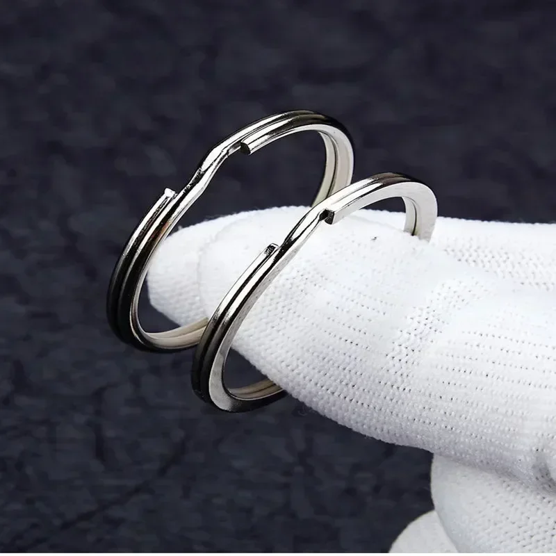 10/30pcs Stainless Steel Key Rings 20/25/28/30/35mm Round Flat Line Split Rings Keyring for Jewelry Making Keychain DIY Findings