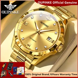 OUPINKE Real Diamond Man Watch Swiss Movement Automatic Mechanical Wrist Watches for Men High-end Luxury Business Men's Watches