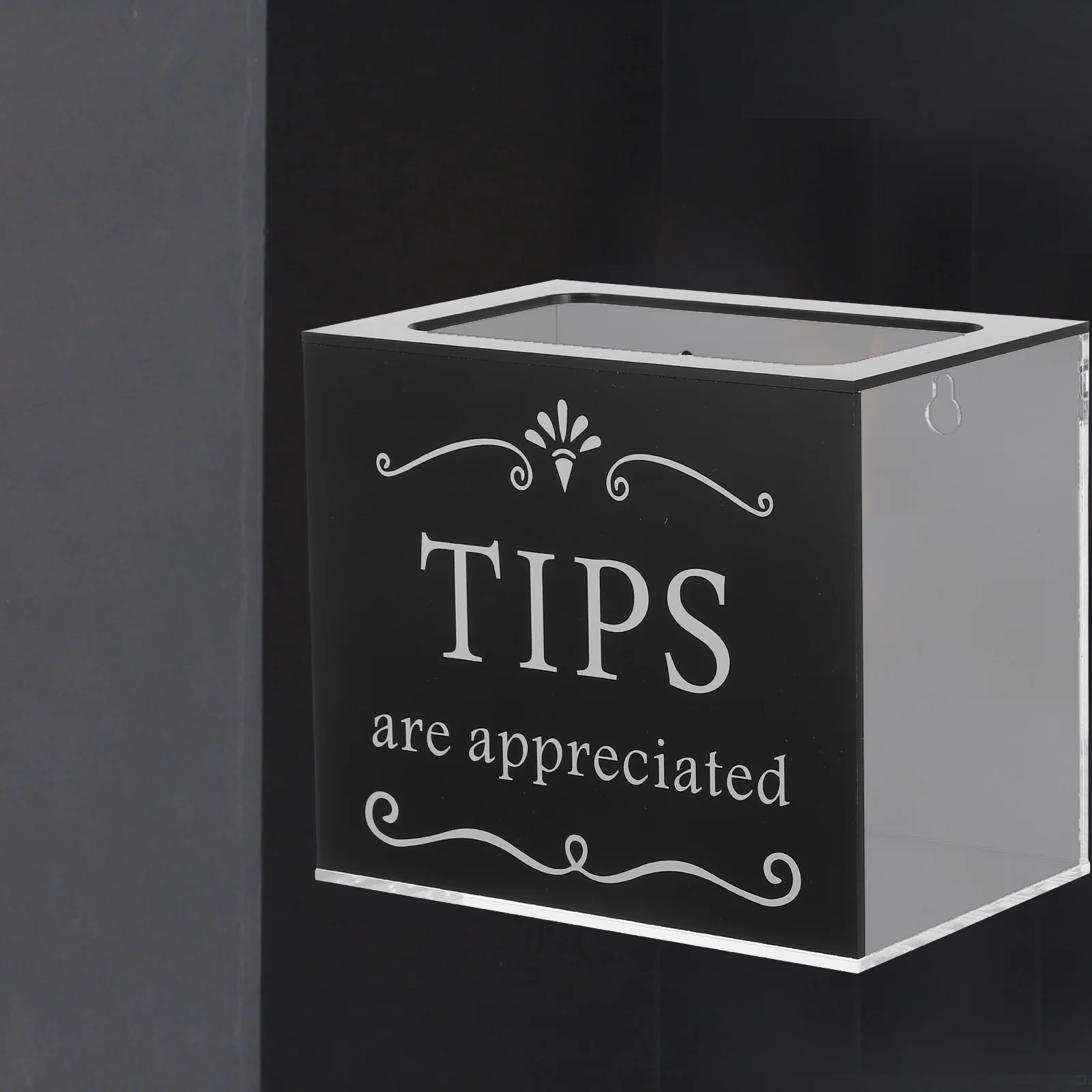 

Acrylic Locking Suggestion Box Clear Cash Box Black Rectangular Tip Jar for Bars Cafes Restaurants Donation Raffle Collection