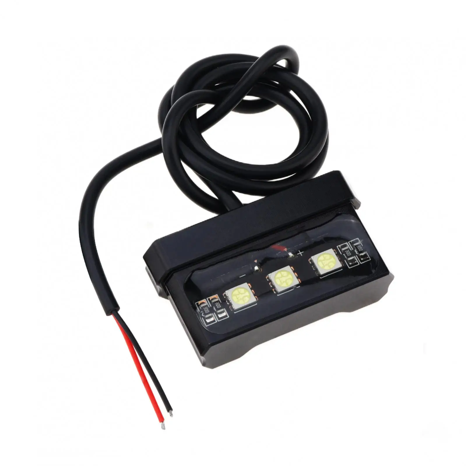 オートバイ用ミニLEDライセンスプレート,アルミニウム合金CNCライト,防水リアテール,12V, 1個