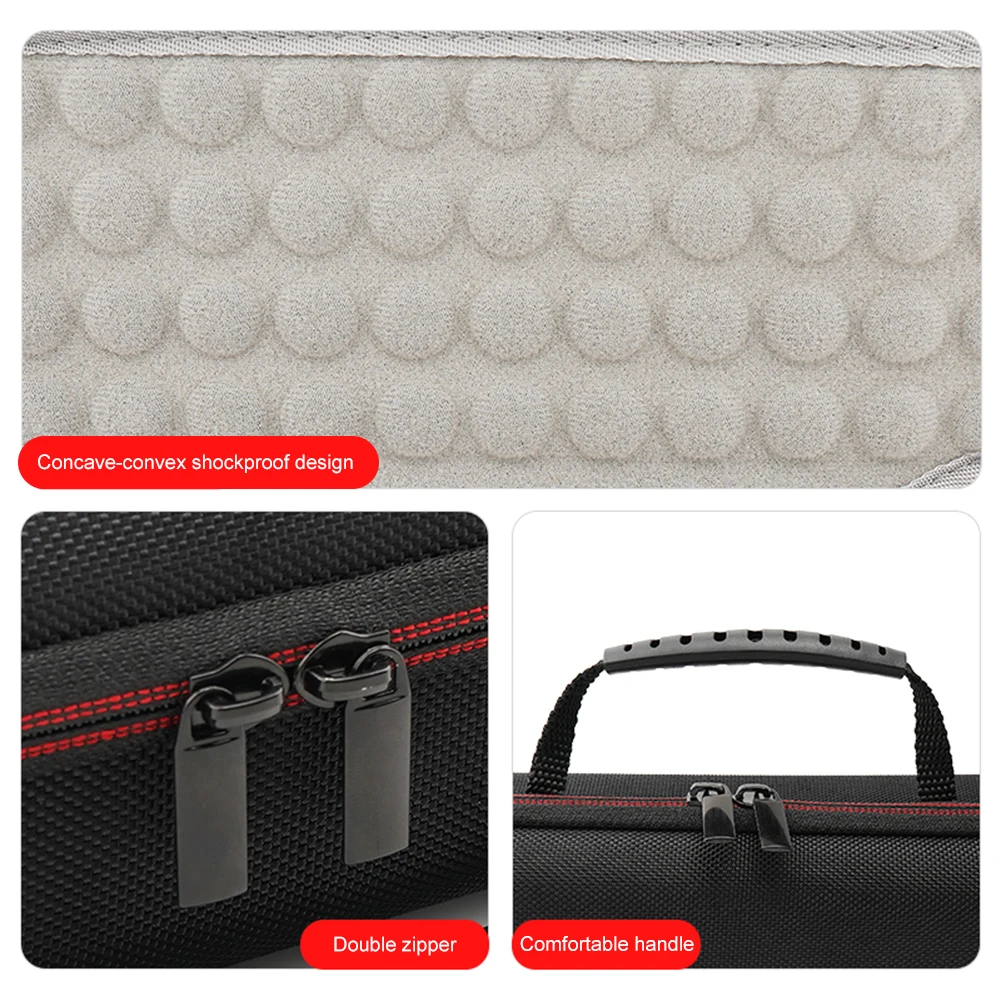 حقيبة سفر محمولة باليد بميكروفون مزدوج مع سحاب غطاء إيفا صلب حقيبة حمل محمولة باليد حقيبة حمل ميكروفون مزدوج لميكروفونين لاسلكيين