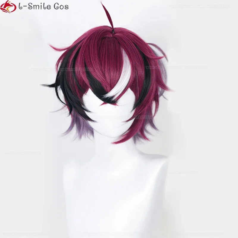 2025 Vtuber EN7 XSOLEIL Dropscythe Cosplay Wig 35cm Short Doppio Heat Resistant Hair Men Nijisanjien Party Wigs + Wi