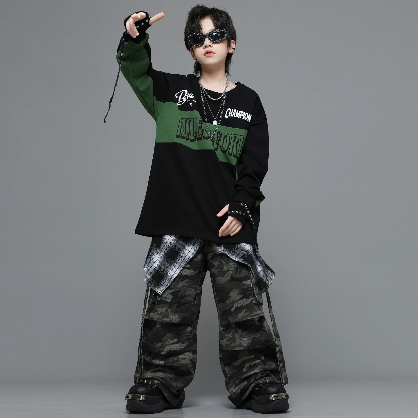 Mädchen Hip Hop Crop Tank Top Print Hosen Kinder K-pop Denim Lose Hosen Street Dance Kleidung Sets Kinder Mädchen gruppe Kostüme