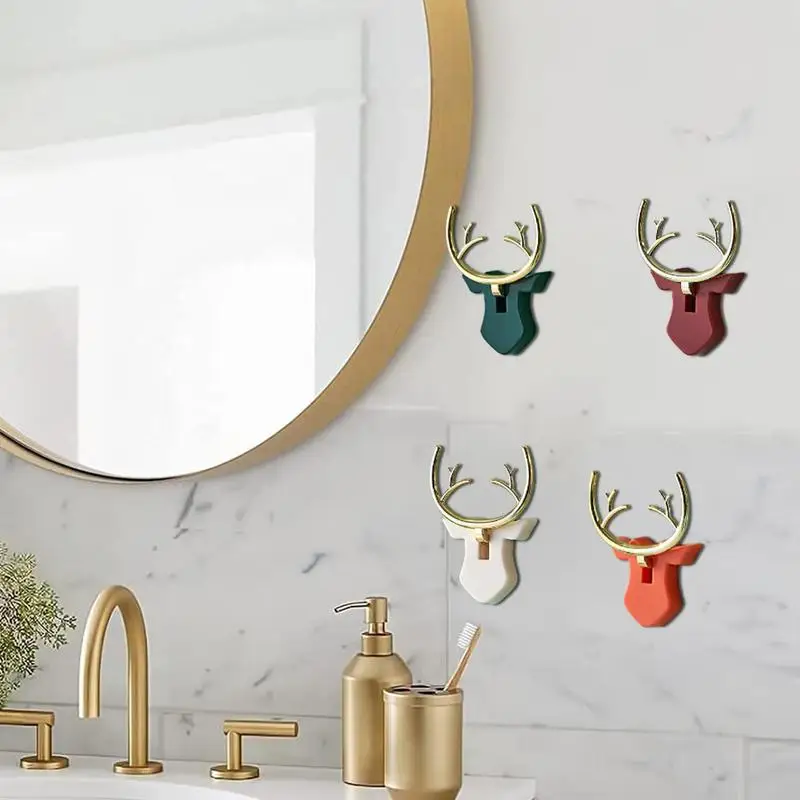Ganchos de pared impermeables a prueba de aceite para decoración de toallas en espacios de estar, lindos ganchos de utilidad para toallas y abrigos