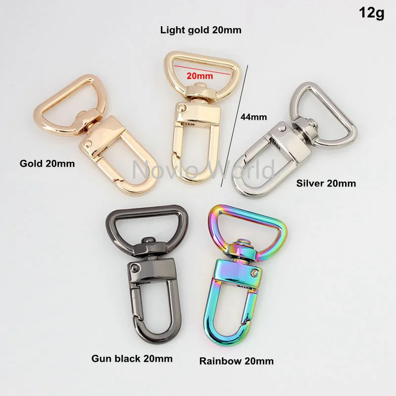 20X44mm Metal Rainbow Snap Hooks Bags Strap Belt Buckles Lobster Clasp Collar For Purse Bag Handbags DIY KeyChain Accessories