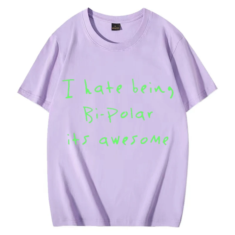 Rapper Kanye West I Hate Being Bi-Polar It\'s Awesome T shirt Men Women Hip Hop Y2k Oversized short sleeve t-shirts Unisex Tops