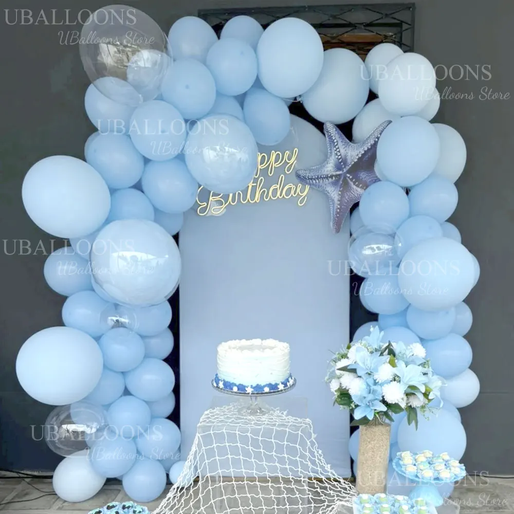 148pcs Light Blue Balloons Arch 18/12/10/5inch Baby Pastel Blue Balloon Garland for Birthday Wedding Baby Shower Party Decoratio - view 3