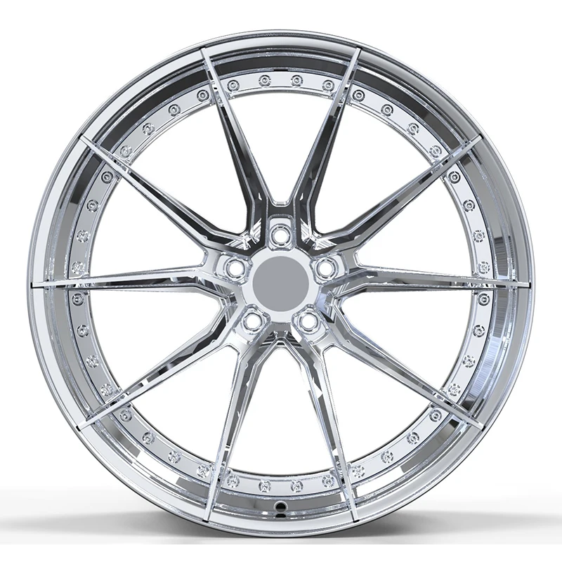 

Custom 2-Piece Fully Refined Throwing Fine Polishing 18-26 Inch Racing Car Wheels Deep Dish Forged 5*130 Rims With Polished Lip