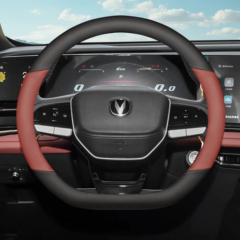 Leather Car Steering Wheel Cover for Changan Oshan X7 Plus Hunter Alsvin CS75 CS35 Plus 2022 2023 2024 2025 2026 Accessories