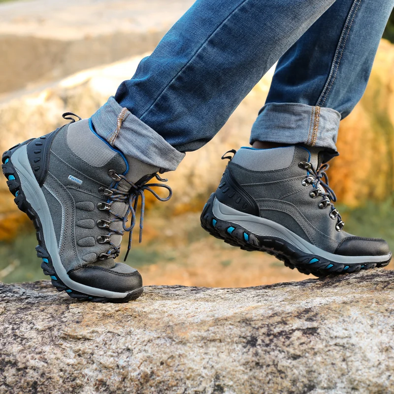 Unisex wysokiej jakości Outdoor Casual buty górskie mężczyzn wysoki Top antypoślizgowe buty trekkingowe podróżna buty do chodzenia