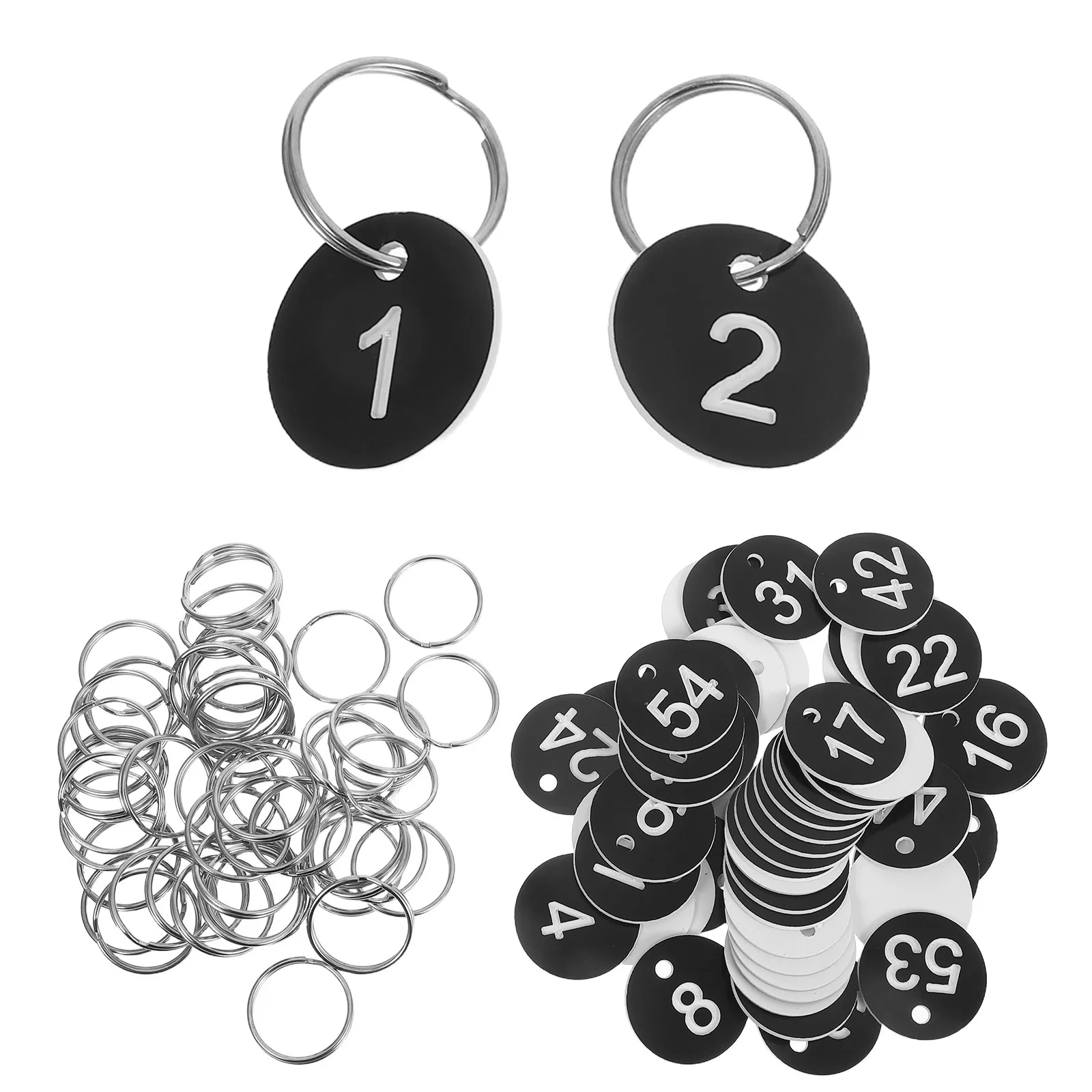 

50Pcs Plastic Number Key Tags Identification Markers for Luggage Suitcase Travel Bag Labels Numbered Tags Keychain with Number