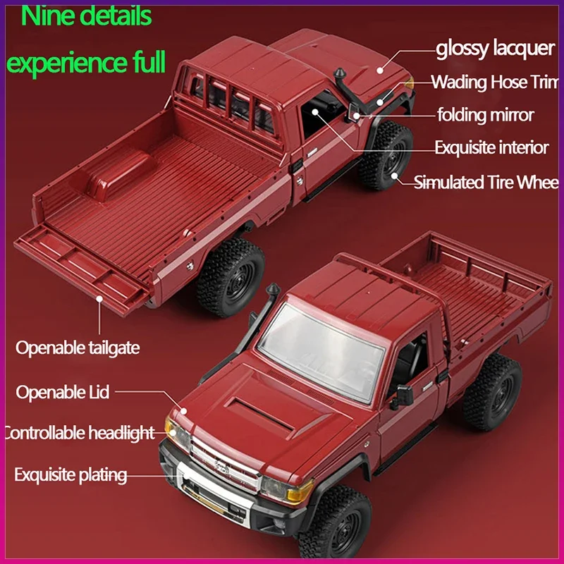 MN82 1:12 Retro Rc รถที่มีไฟ LED Full-scale จําลอง LC79 Professional 4WD รีโมทคอนโทรลรถกระบะ RC รถบรรทุกของเล่น