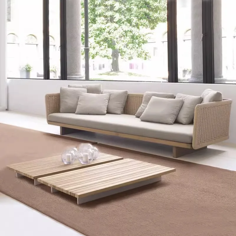 

Уличный диван-кресло для отдыха, для двора, виллы, сада, открытых пространств, из массива дерева, водонепроницаемый, с защитой от солнца, комбинация из ротангового дивана и кресла