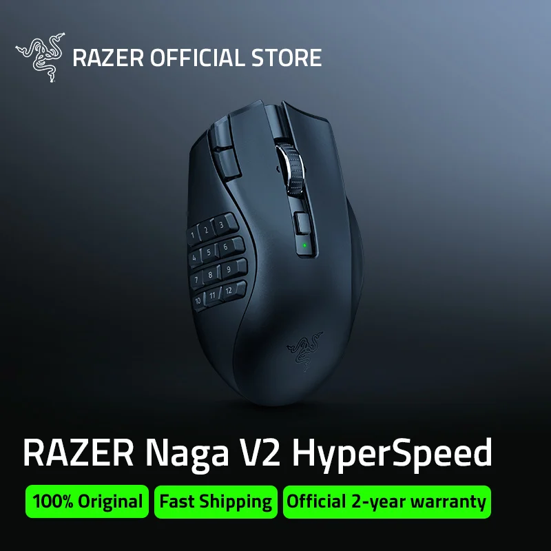 Razer Naga V2 HyperSpeed Multi-Lateral Button MMORPG Wireless Gami