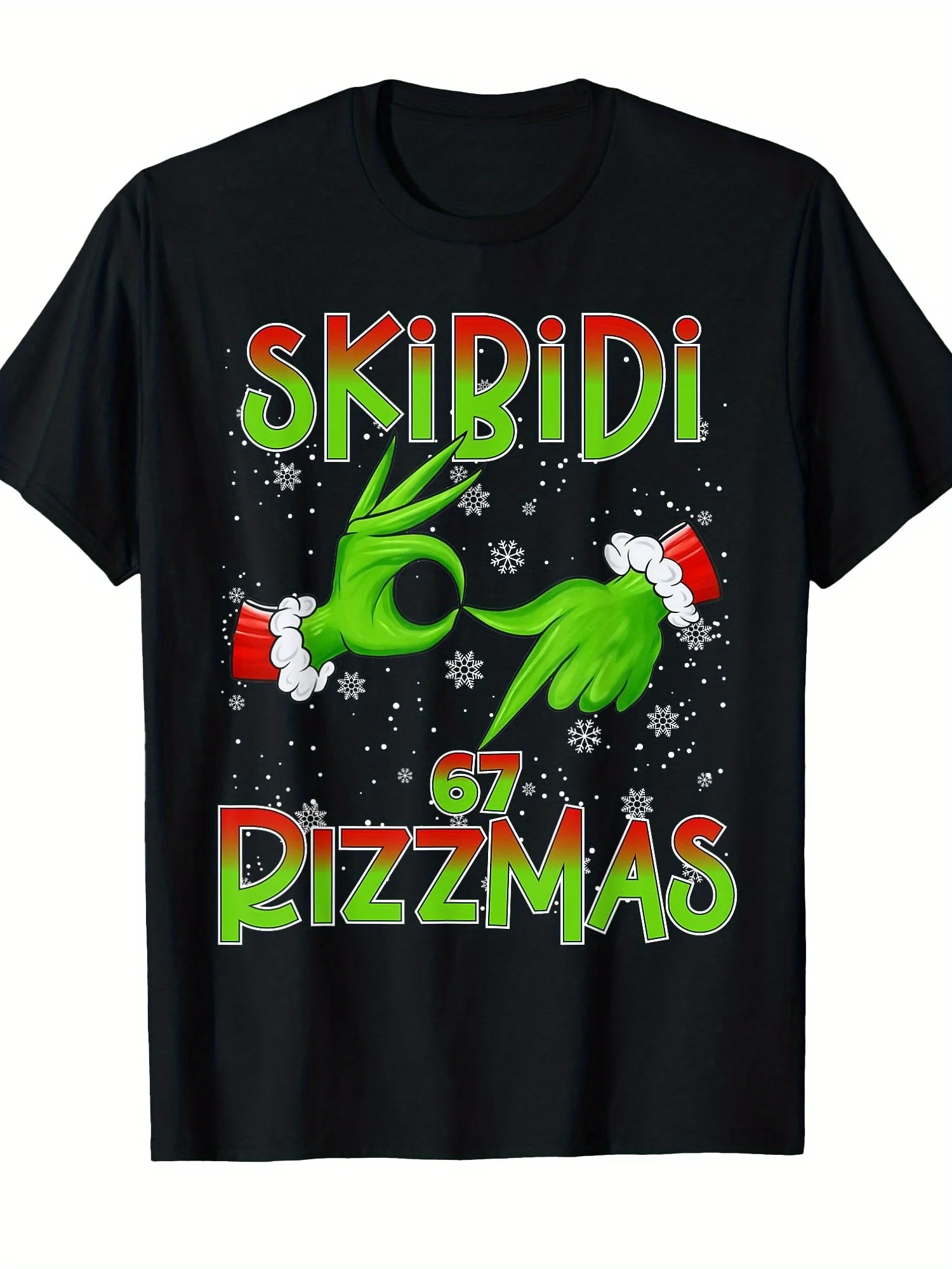 

6 7 Christmas Skirizzmas 67 meme front print, men's short sleeved T-shirt