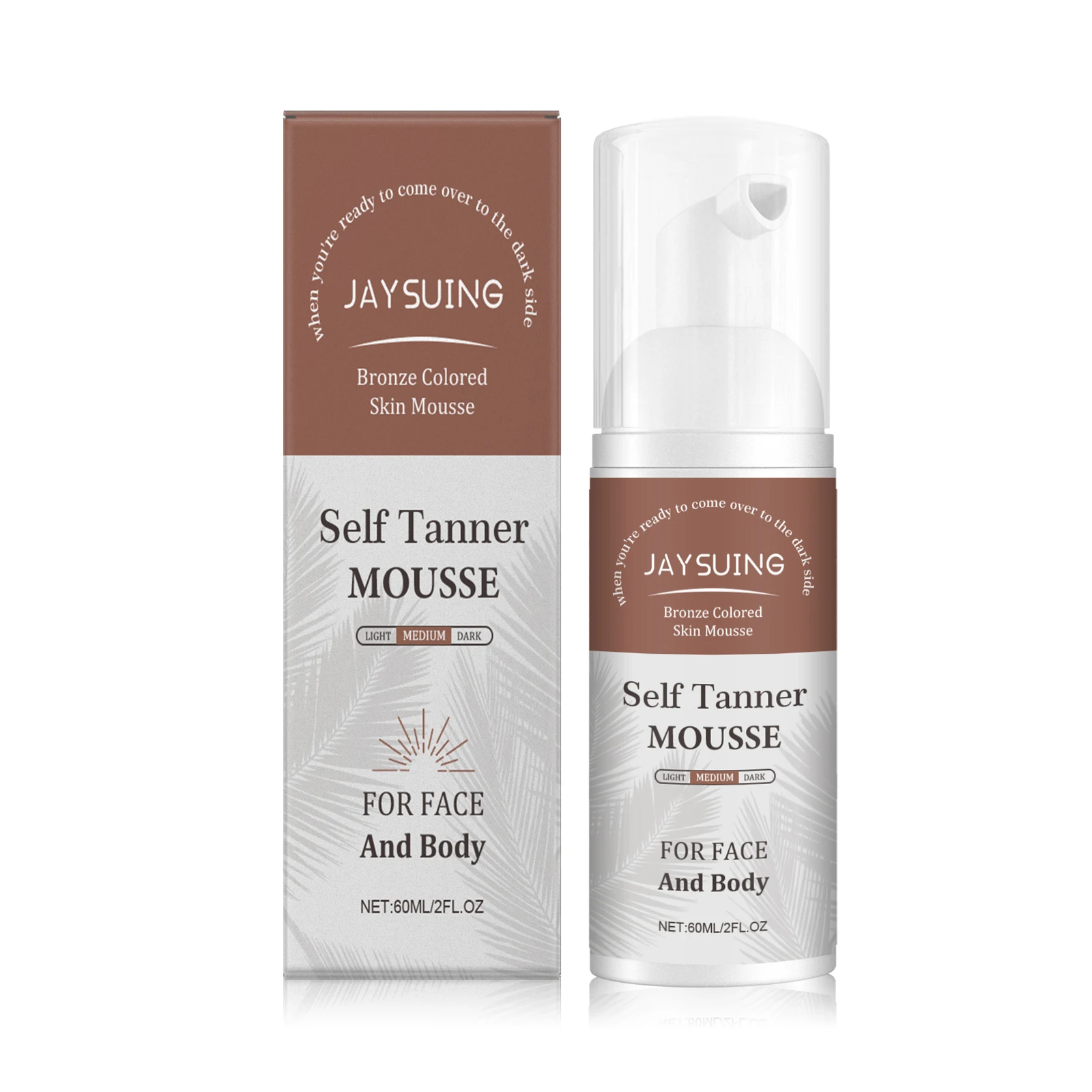 Self Tanner Mousse Natural Glow Fast Acting Dark Fake Tan Streak-Free Moisturize Instant Face Body Bronzer Sunless Tanning Foam
