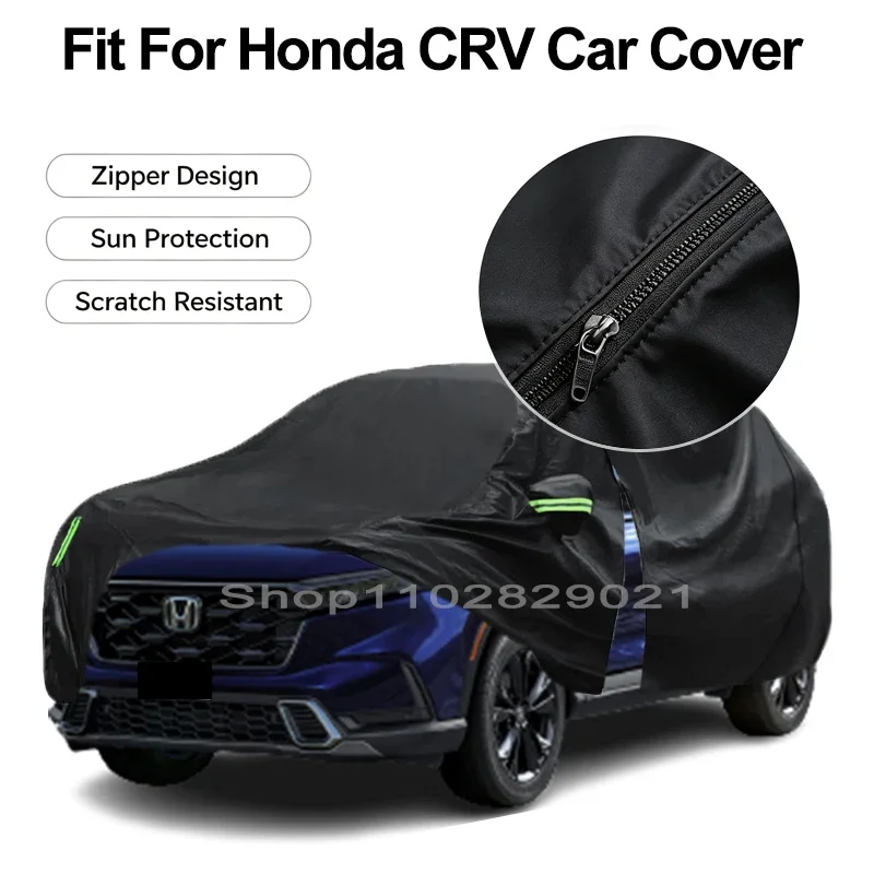 Zipper Door Waterproof Car Cover For Honda CRV Windproof Dustproof UV Protection All Weather Auto Protector