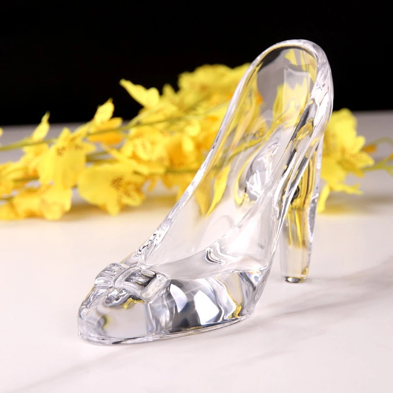 Fairy tale crystal glass shoes stained glass high heels princess shoes couple gifts girls gifts decorative ornaments