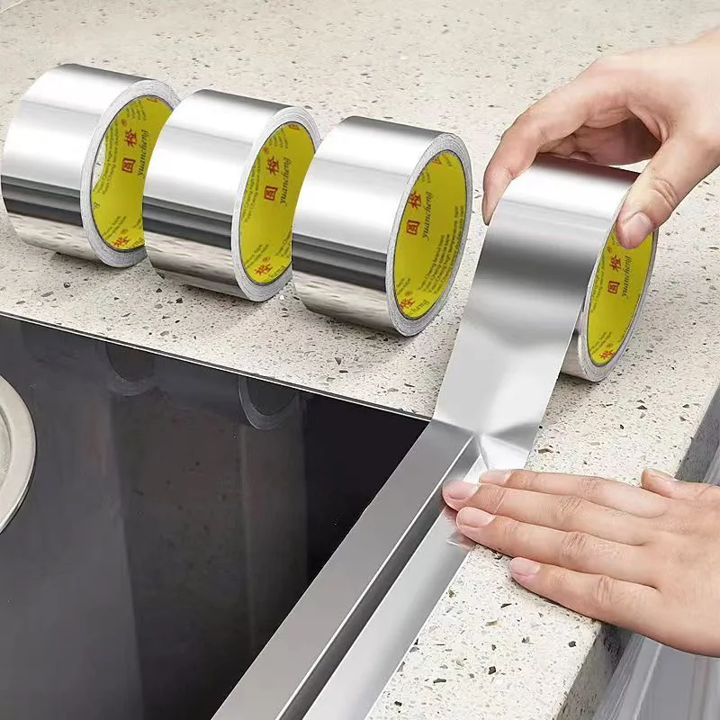 1 rollo de cinta de papel de aluminio engrosada para cocina, resistente al aceite, al agua y al moho, se puede conectar a la estufa y al fregadero