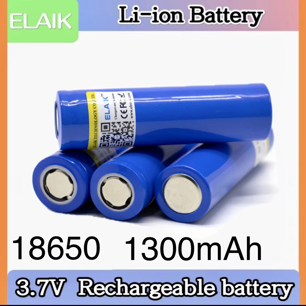 1-6PCS 18650 1300 mAh Lithium Battery 3.7V Rechargeable Battery Power Battery Manufacturer Sales