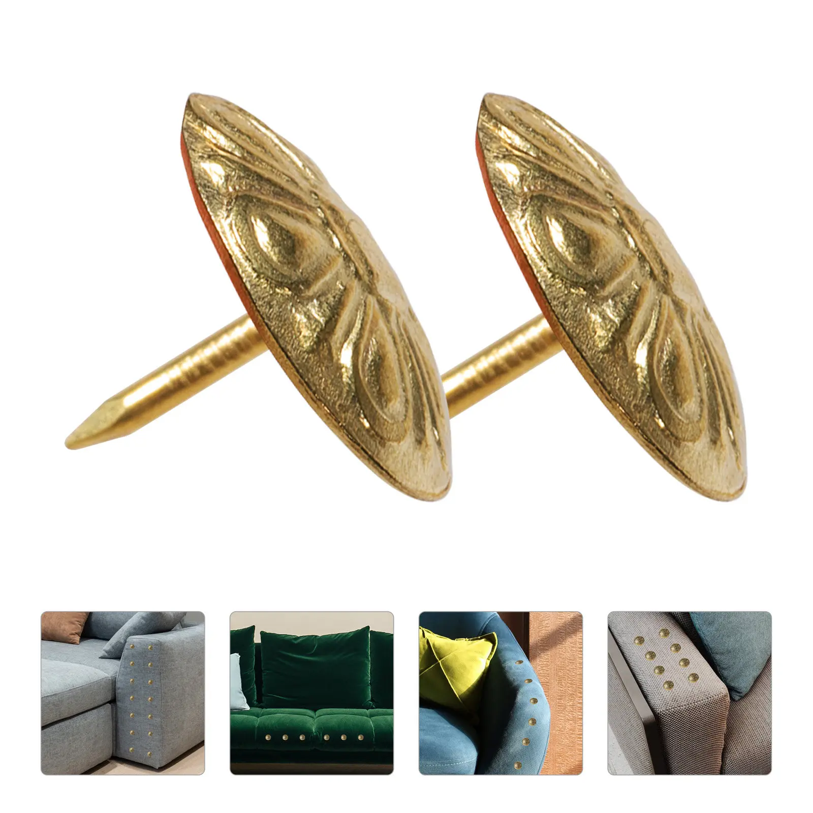 50Pcs Upholstery Sofa Tacks Decorative Furniture Nails Upholstery Nails for Chairs Closets Headboards Benches Decoration
