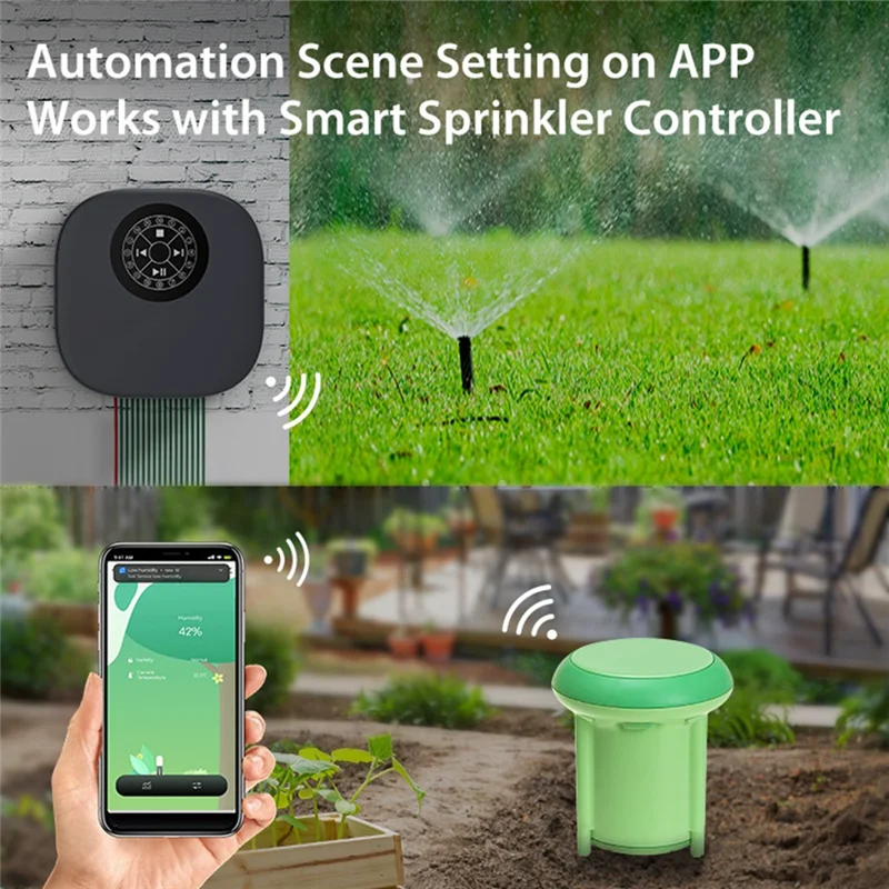 M16K-Tuya Zigbee Wireless Soil Tester Temperature And Humidity Meter IP66 Waterproof Garden Automation Irrigation Detector