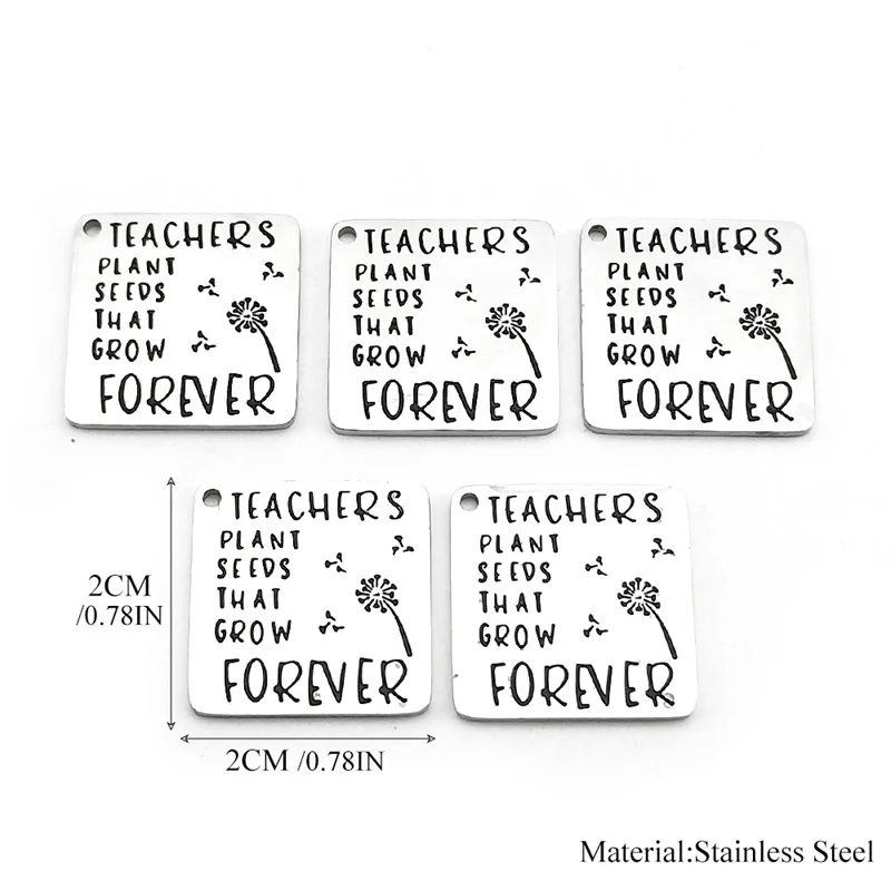 5PCS Teacher's Gift Dandelion Charm Jewelry Making Stainless Steel Pendant DIY Necklace Jewelry Finding Making 1813-3