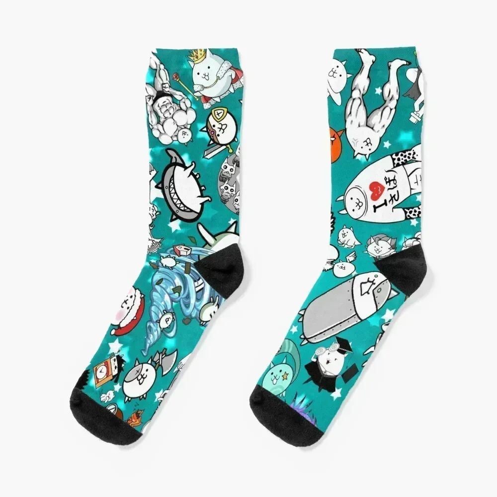 

Battle Cats Socks colored gym sports and leisure anime Socks Male Women's anti-slip with print luxury Boy Socks Women's