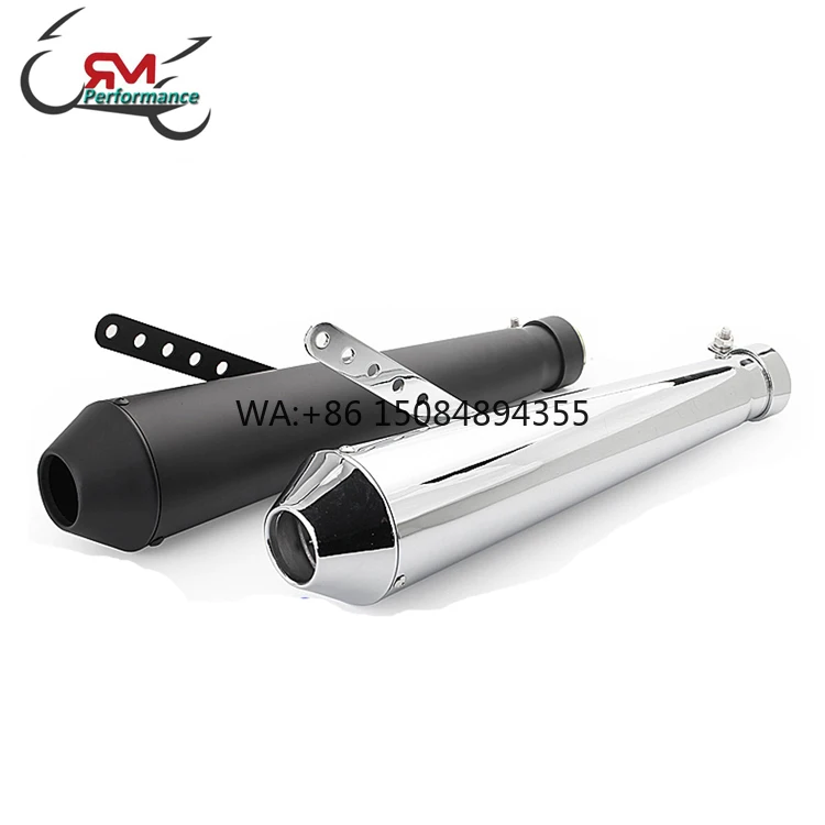 

Universal Retro Vintage Electroplating Motorcycle Exhaust Pipe Muffler for Harley Cg125 Sr400 Cb500 Vt500 Cafe Racer
