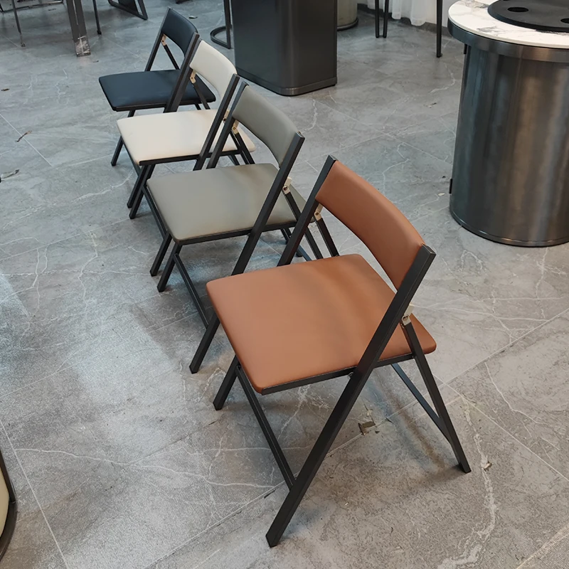 Modern Portable Folding Chair Easy Storage Dining Chair Office Meeting Chair Coffee Shop Stool