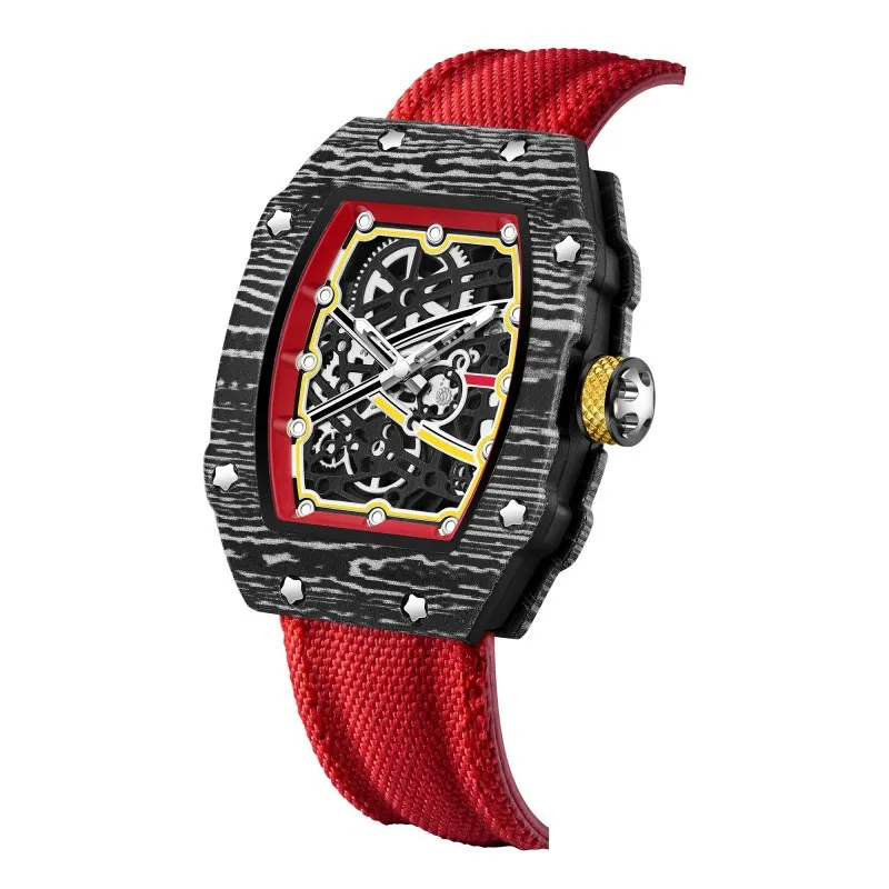 Men's Tonneau Quartz Watch, Ultra Slim Design