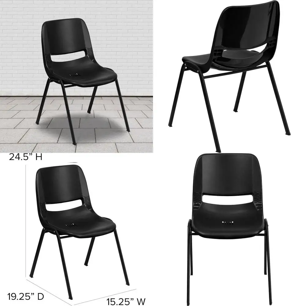 

Эргономичный черный детский штабелируемый стул Hercules, грузоподъемность 440 фунтов, 14 мест