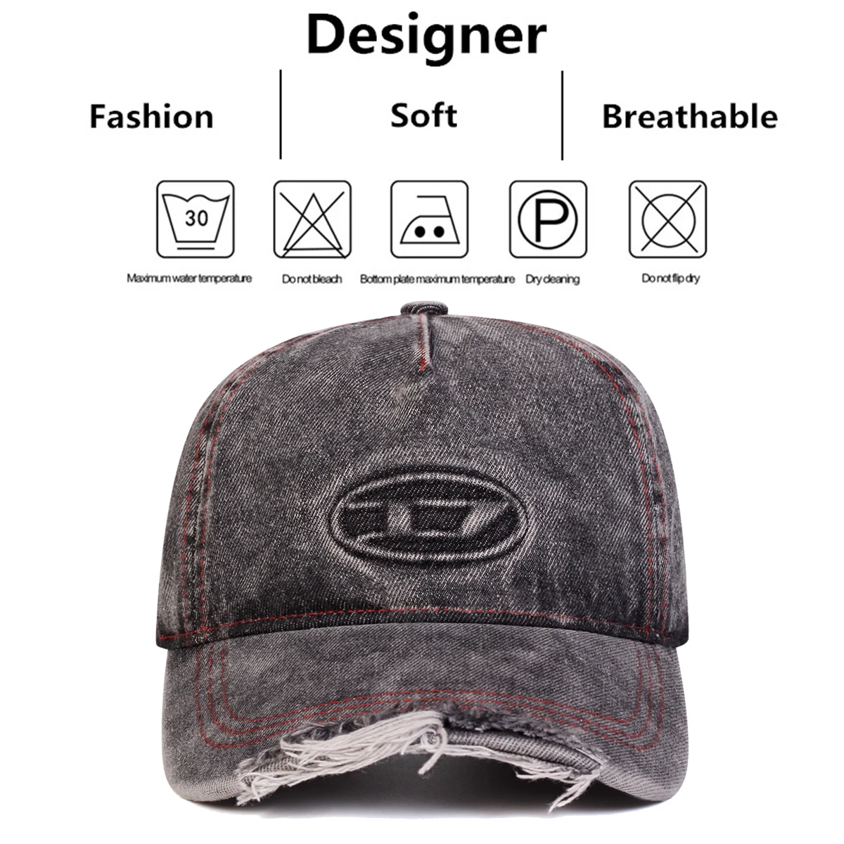 للجنسين مختوم D رسالة الدنيم هول قبعات البيسبول الربيع والخريف في الهواء الطلق قابل للتعديل قبعات عادية واقية من الشمس قبعة قبعة رياضية