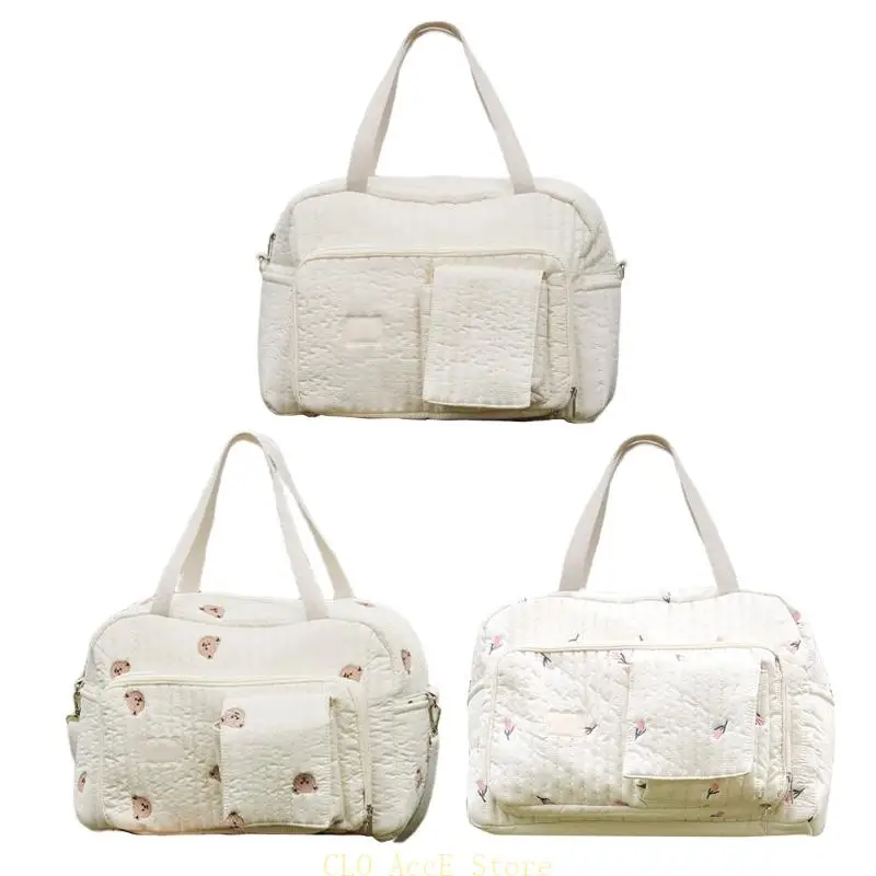 

16FE Large Capacity Mom Bag for Easy Storage Baby Bottles and Diapers Newborns Essential Product Organiser Case