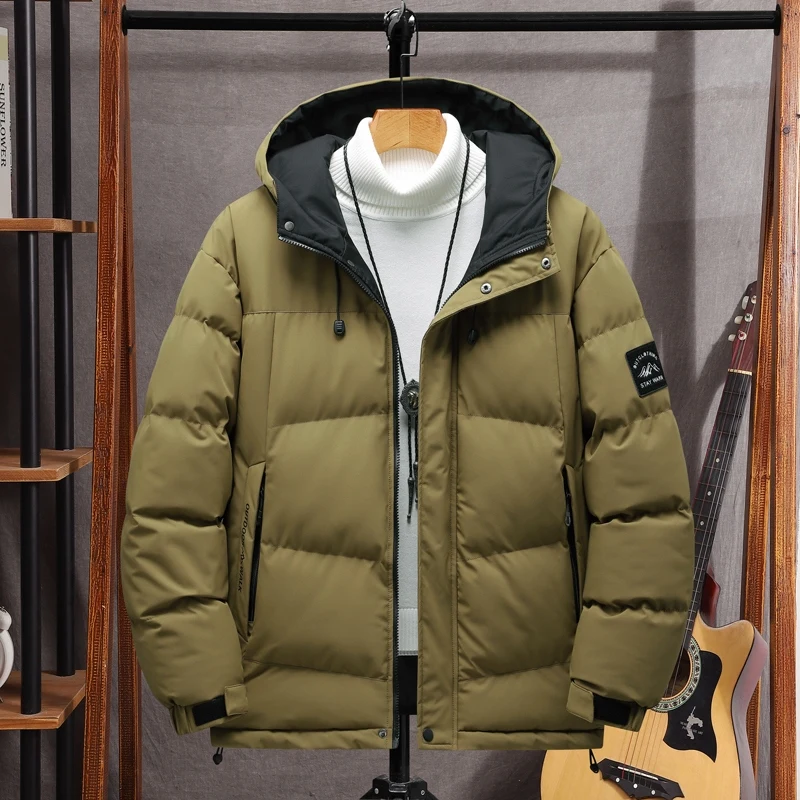 

Хлопковые парки с капюшоном, утепленная, теплая, ветрозащитная мужская одежда, качественная одежда на молнии, Roupas Masculinas Casacos De Inverno Masculino