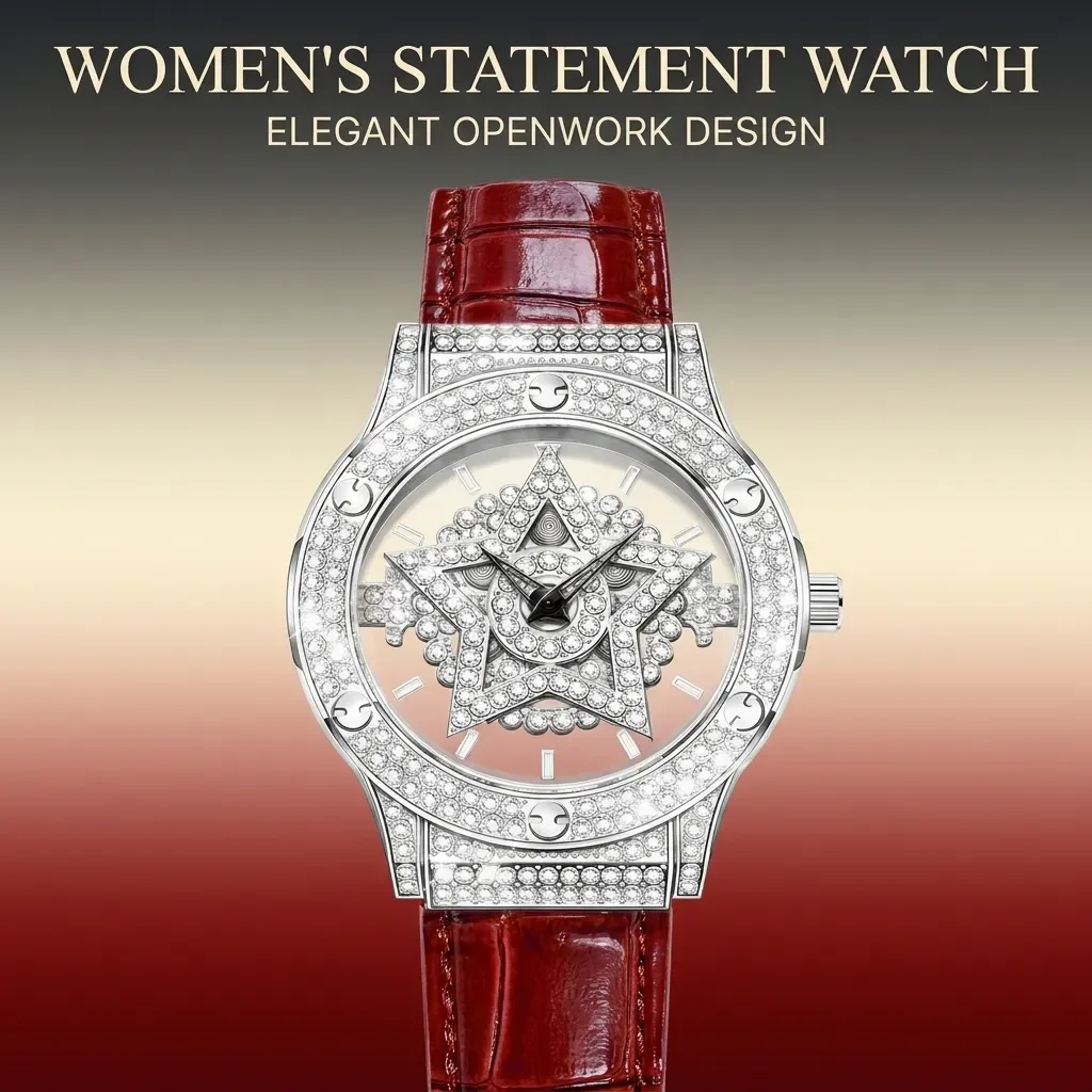 Ladies' fashion watch, three-dimensional star dial, decorative watch for multiple occasions