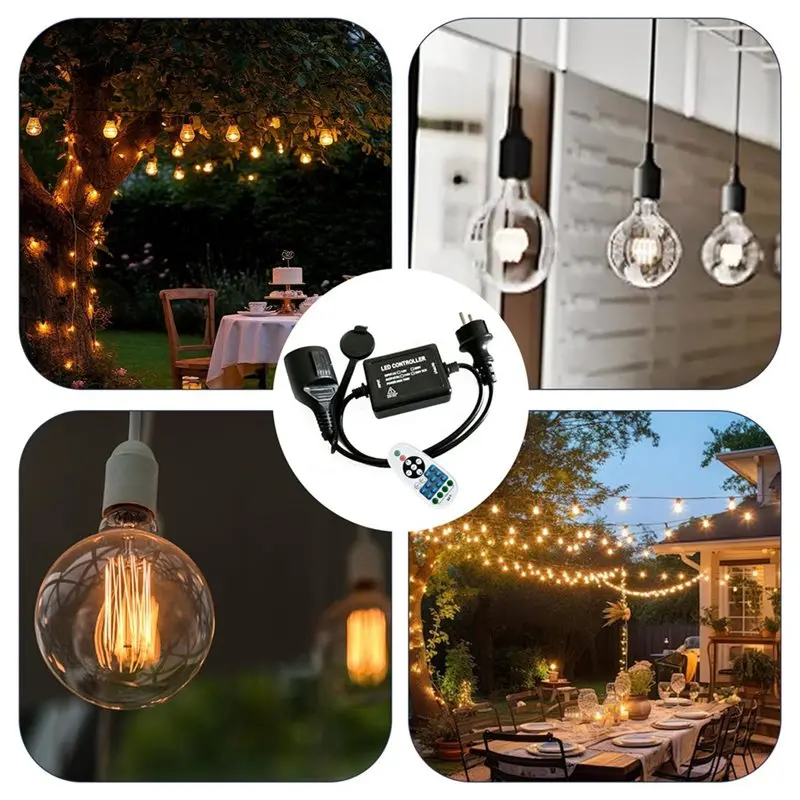 Year-Round Sale Remote Controlled 750W LED Fairy Lights Dimmer, Socket Dimmer& Timer Switch, Plug-In Switch For Lamps& Light Str
